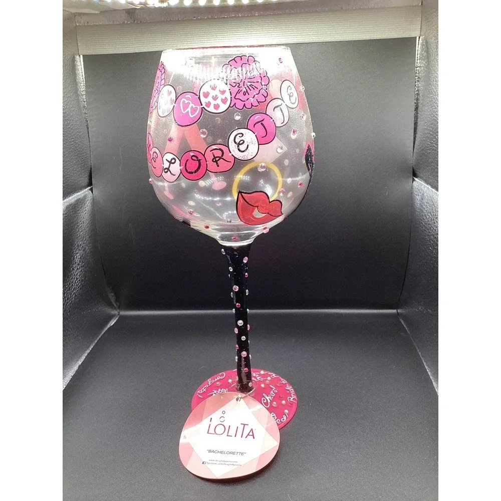 Lot Of 4 Lolita Wedding Wine Glasses-Bride Bachelorette Bridesmaid Mother Of Bri